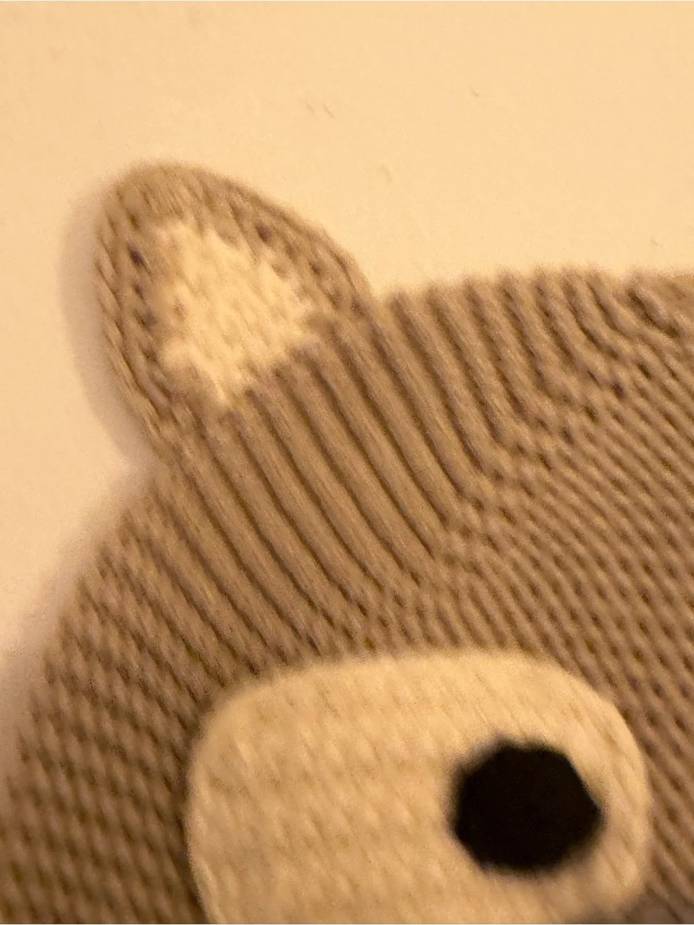 Kids Knit Cat Beanie Hat Crochet Face Ears Taupe Gray Cute Animal Winter Hat